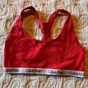 Calvin Klein Cotton Sports Bra Red Orange size Small